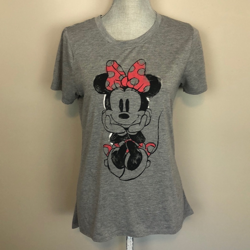 Disney Minnie Mouse Gray Short Sleeve T Shirt Large - Picture 2 of 6